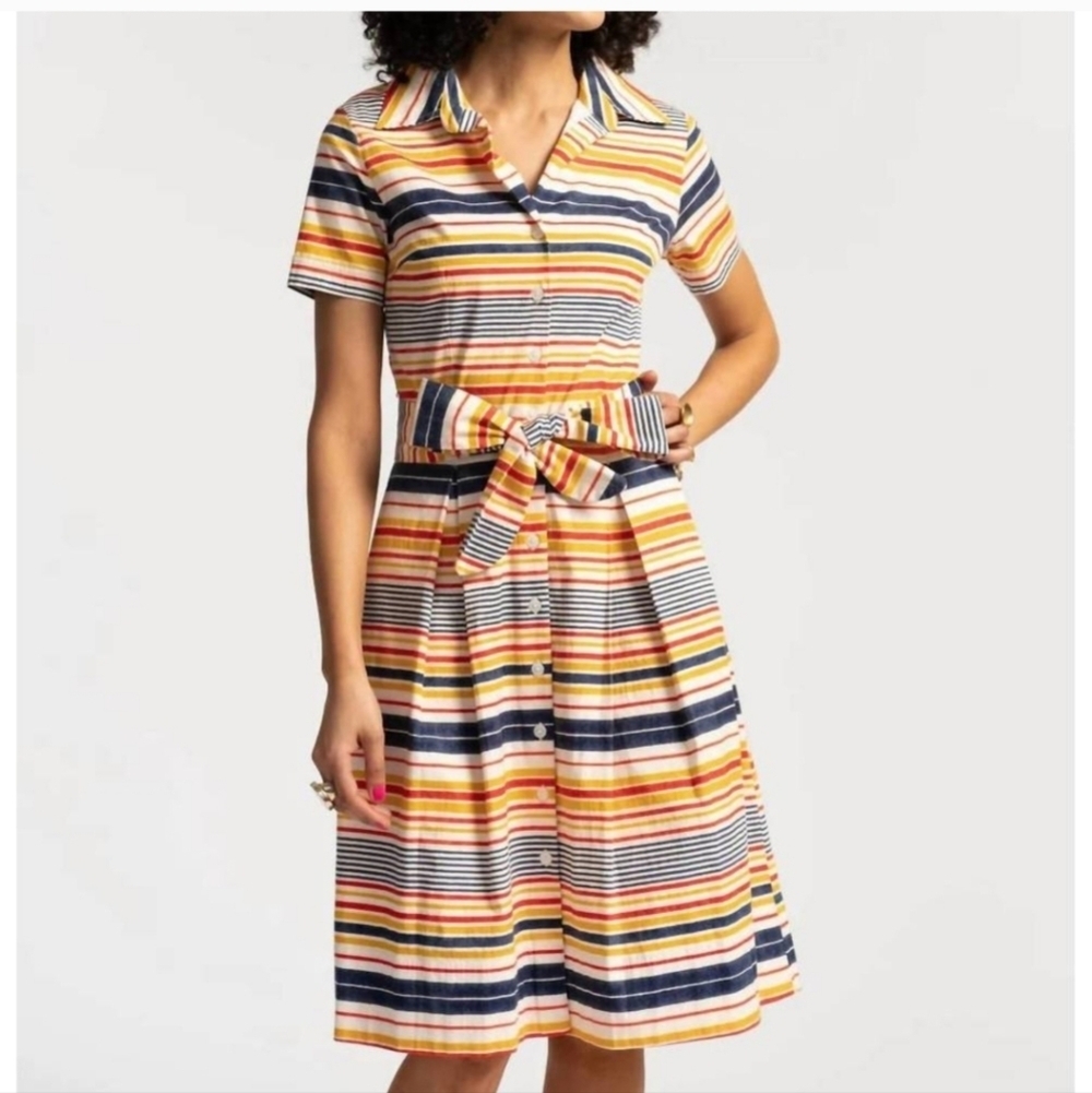 FRANCES VALENTINE Bella Dress in Regatta Stripe XS Stretch